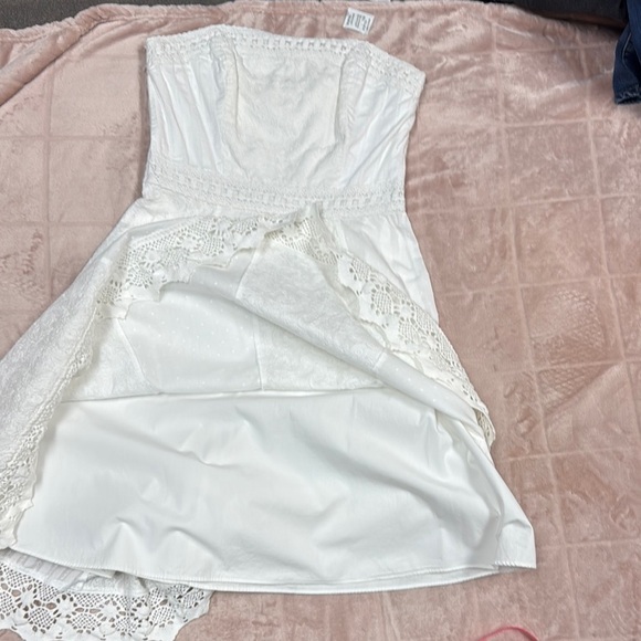 White House Black Market White Strapless A-Line Midi Dress - Picture 7 of 10